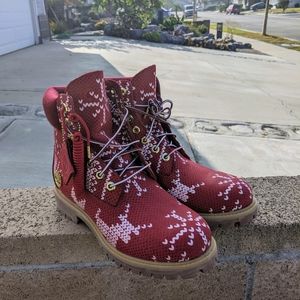Timberland Men's Ugly Sweater Red Boot